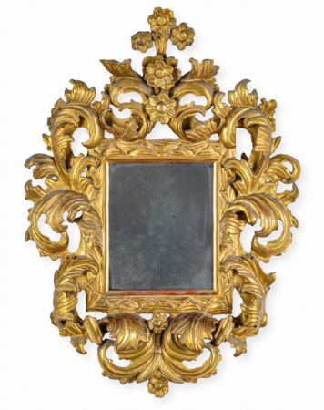 Élégant miroir, Bologne XVIIe siècle