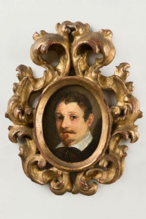 Bolognese Master, 17th century, Portrait on copper.