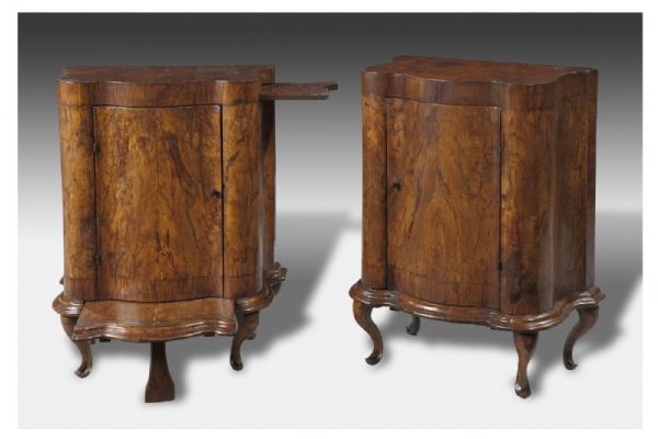 Rare pair of small Venetian cabinets, 18th century