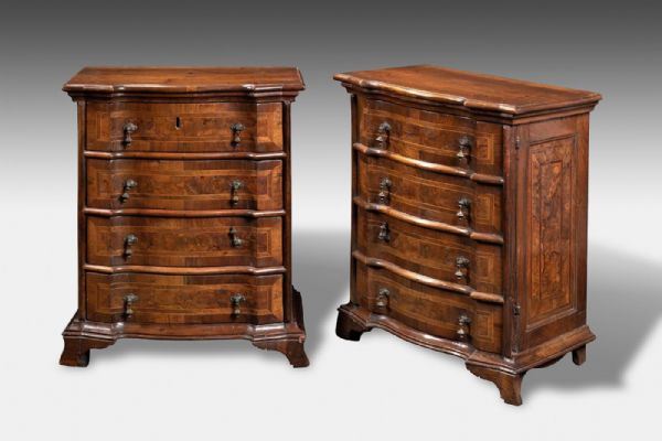 Pair of small cabinets, 18th century, Emilia-Lombardy