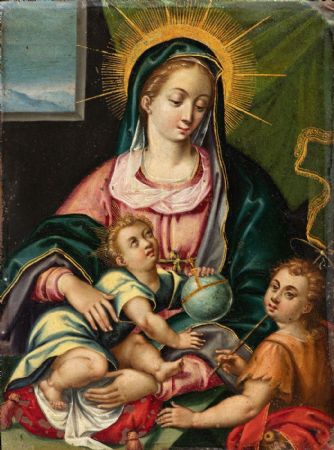 Die Madonna mit Kind und Johannesknabe