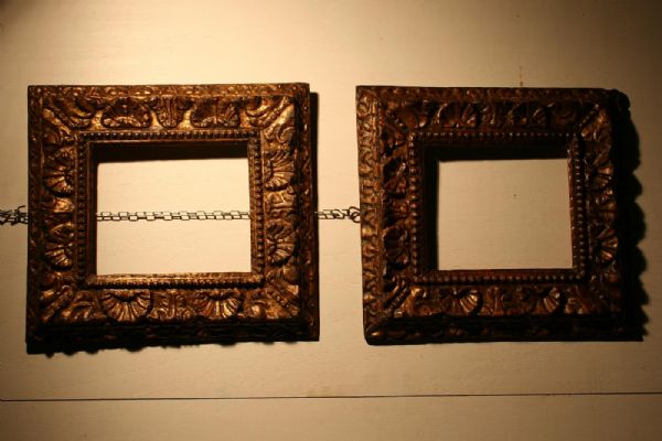 Pair of carved and gilded frames '500