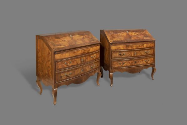 Pair of drop-front desks, Veneto, 18th century