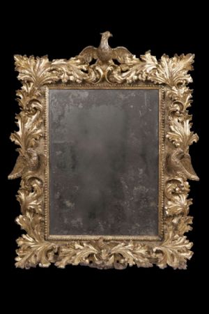 Importante et rare miroir Émilie-Vénétie, XVIIe siècle