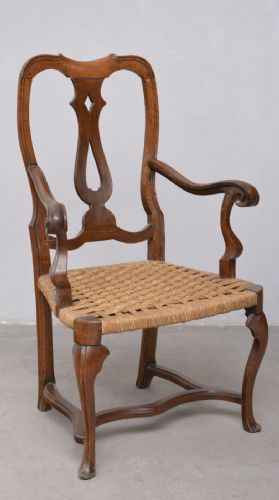 Fauteuil en noyer du XVIIIe siècle, Émilie, Modène