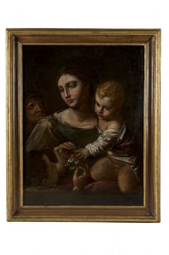 Donato Creti (Cremona, 1671-Bologna, 1749) "Madonna und Kind mit San Giovannino"
    