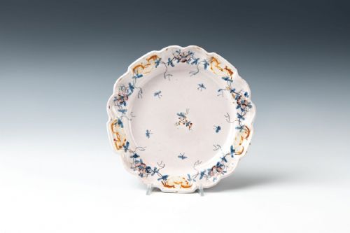 Plato de mayólica de Sassuolo, manufactura Dallari, Pietro Lei