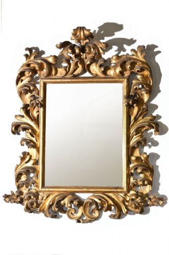 Élégant miroir à cartouche Émilie XVIIe siècle