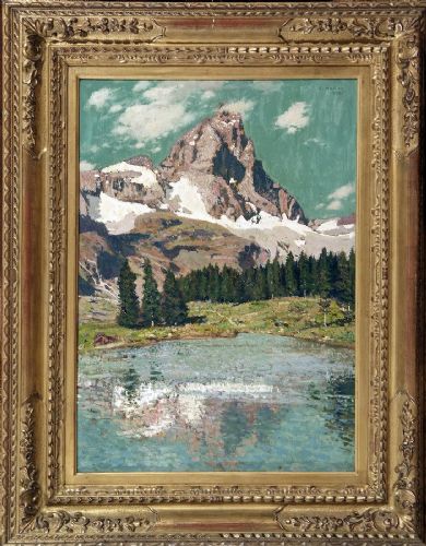 Cesare Maggi (1881-1961) El Cervino desde el Lago Blu - 1923